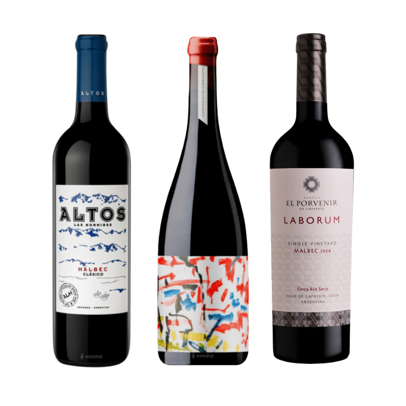 Club de vinos selección de Malbecs pack 3 botellas